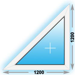 Пластиковое окно одностворчатое треугольное 1200х1200