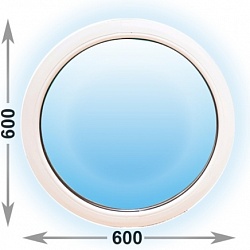 Пластиковое окно одностворчатое круглое 600х600